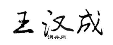 曾慶福王漢成行書個性簽名怎么寫