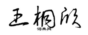 曾慶福王桐欣草書個性簽名怎么寫