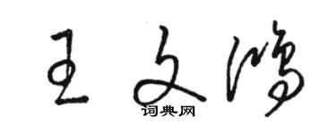 駱恆光王文鴻草書個性簽名怎么寫