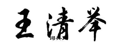 胡問遂王清舉行書個性簽名怎么寫