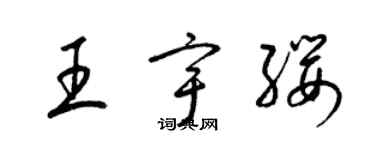 梁錦英王宇纓草書個性簽名怎么寫
