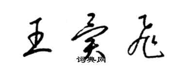 梁錦英王異飛草書個性簽名怎么寫