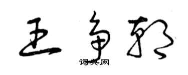 曾慶福王爭朝草書個性簽名怎么寫