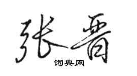 駱恆光張晉行書個性簽名怎么寫