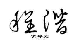 曾慶福程潛草書個性簽名怎么寫