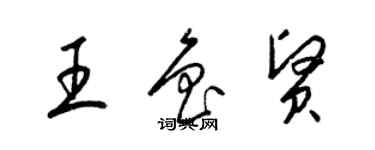 梁錦英王魯賢草書個性簽名怎么寫