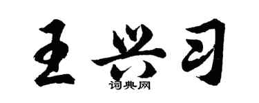 胡問遂王興習行書個性簽名怎么寫