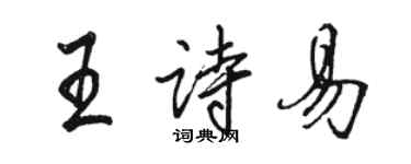 駱恆光王詩易行書個性簽名怎么寫