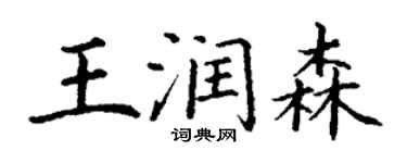 丁謙王潤森楷書個性簽名怎么寫