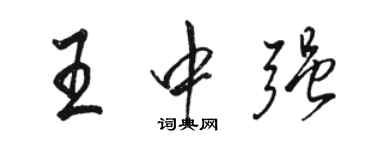 駱恆光王中強行書個性簽名怎么寫