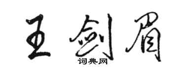 駱恆光王劍眉行書個性簽名怎么寫