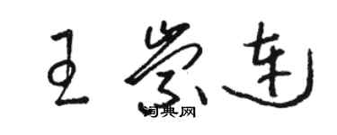 駱恆光王崇連草書個性簽名怎么寫