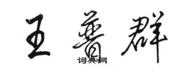 駱恆光王普群行書個性簽名怎么寫