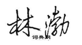 駱恆光林渤行書個性簽名怎么寫