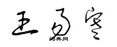 曾慶福王易寒草書個性簽名怎么寫