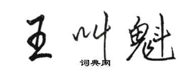 駱恆光王叫魁行書個性簽名怎么寫