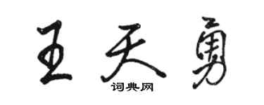 駱恆光王天勇行書個性簽名怎么寫