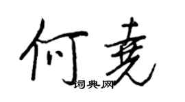 王正良何堯行書個性簽名怎么寫