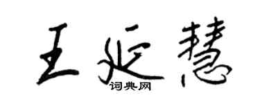 王正良王延慧行書個性簽名怎么寫