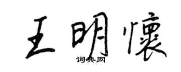 王正良王明懷行書個性簽名怎么寫