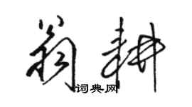 駱恆光翁耕草書個性簽名怎么寫