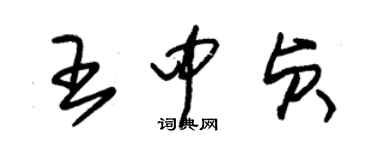 朱錫榮王中貞草書個性簽名怎么寫