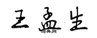 曾慶福王孟生行書個性簽名怎么寫