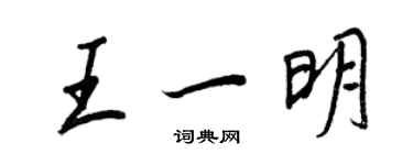 王正良王一明行書個性簽名怎么寫