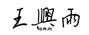 王正良王興雨行書個性簽名怎么寫