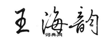 駱恆光王海韻行書個性簽名怎么寫