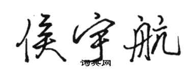 駱恆光侯宇航行書個性簽名怎么寫