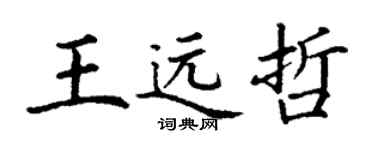 丁謙王遠哲楷書個性簽名怎么寫