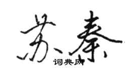 駱恆光蘇秦行書個性簽名怎么寫