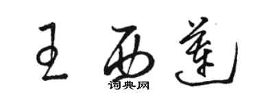 駱恆光王西蓮草書個性簽名怎么寫