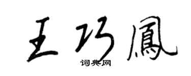 王正良王巧鳳行書個性簽名怎么寫
