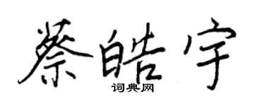 王正良蔡皓宇行書個性簽名怎么寫