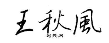 王正良王秋風行書個性簽名怎么寫
