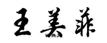 胡問遂王美菲行書個性簽名怎么寫