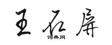 駱恆光王石屏行書個性簽名怎么寫