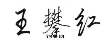 駱恆光王攀紅行書個性簽名怎么寫