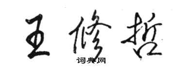 駱恆光王修哲行書個性簽名怎么寫