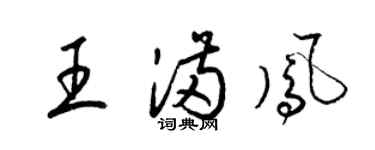 梁錦英王滿鳳草書個性簽名怎么寫
