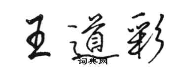 駱恆光王道彩行書個性簽名怎么寫