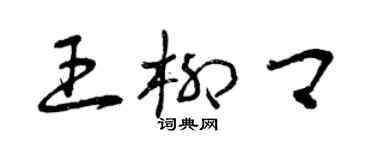 曾慶福王柳卿草書個性簽名怎么寫