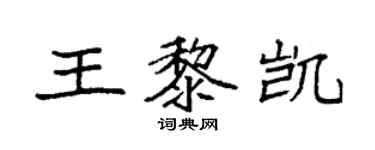 袁強王黎凱楷書個性簽名怎么寫