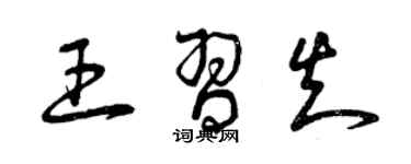 曾慶福王習知草書個性簽名怎么寫