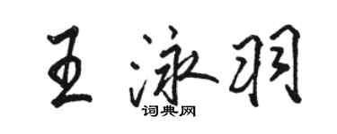 駱恆光王泳羽行書個性簽名怎么寫