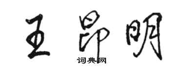 駱恆光王昂明行書個性簽名怎么寫