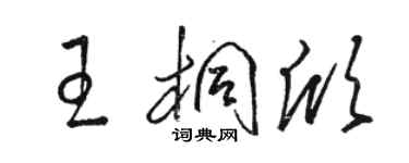 駱恆光王桐欣草書個性簽名怎么寫