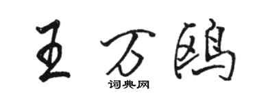 駱恆光王萬鷗行書個性簽名怎么寫